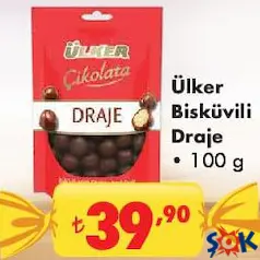 ÜLKER BİSKÜVİLİ DRAJE 100 G - BAYRAM ŞEKERİ/ÇİKOLATASI